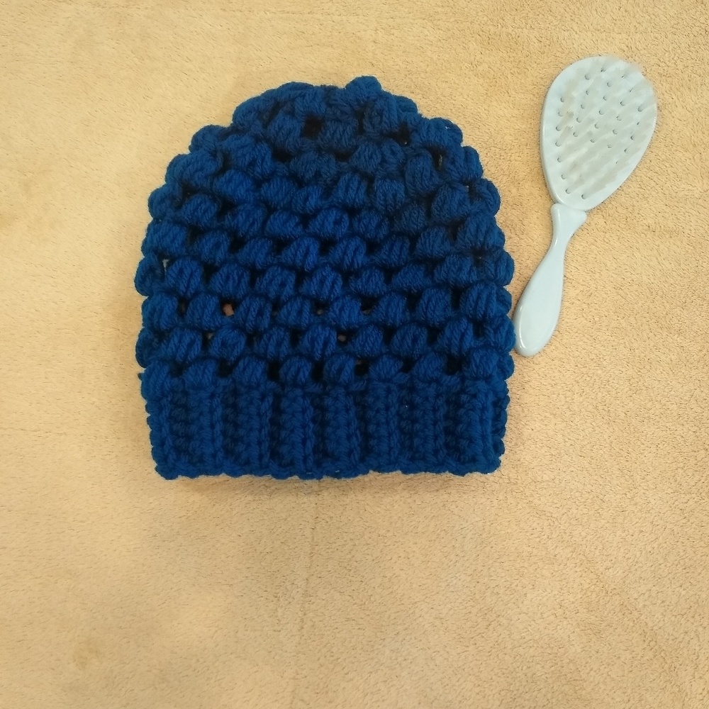 Newborn - 3 months royal blue beanie